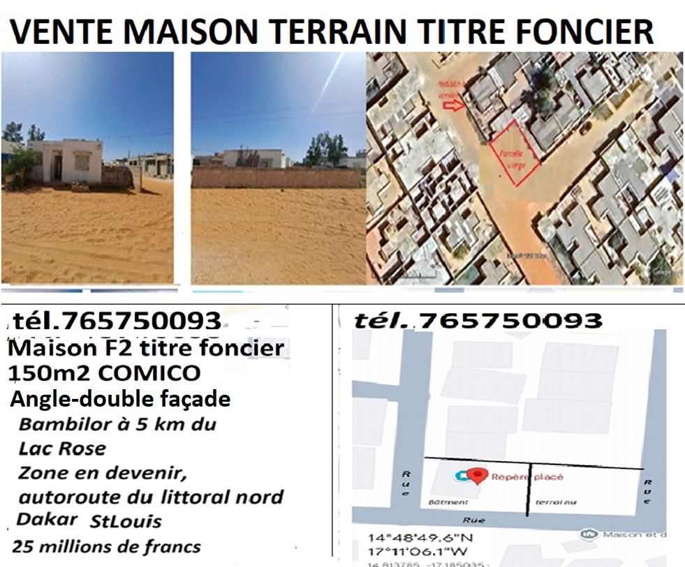 Maison F2 à vendre – Bambilor, Dakar