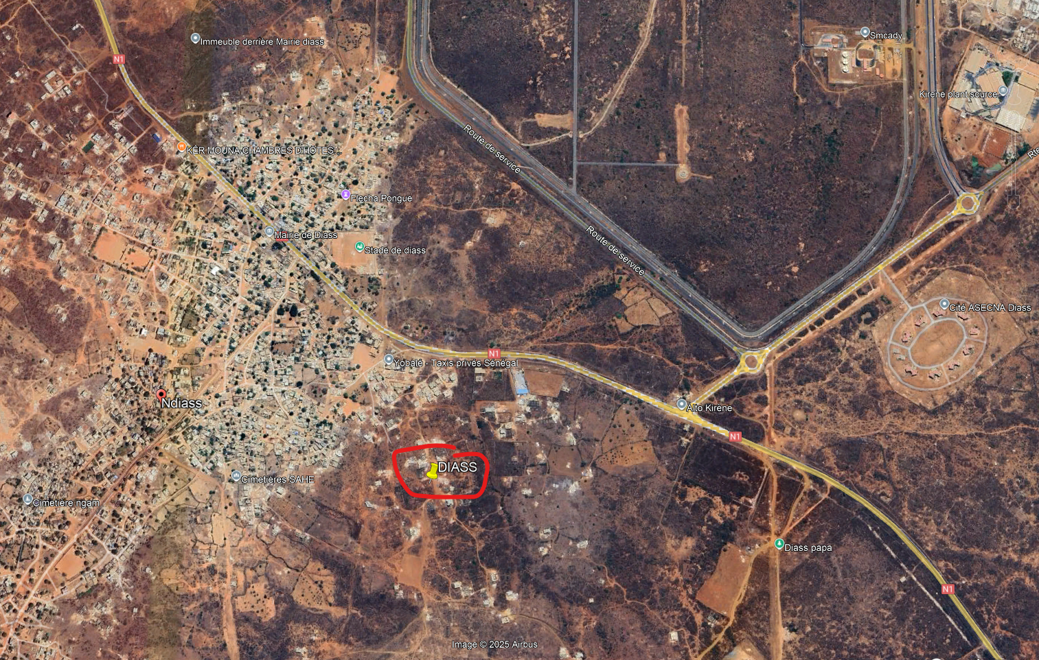 Terrain 500 m² en angle à vendre – Diass, Thiès