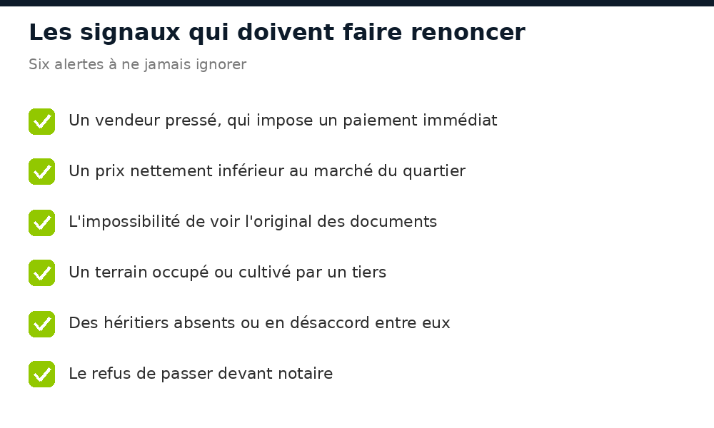 Les signaux d'alerte qui doivent faire renoncer à un achat de terrain au Sénégal