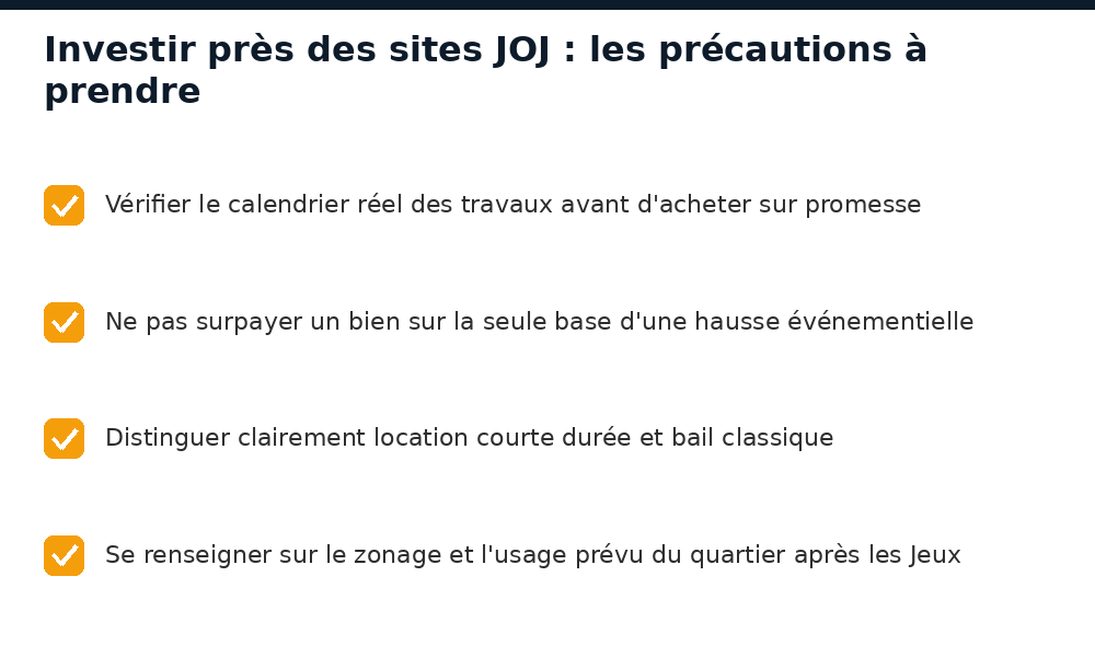 Checklist des précautions avant d'investir près des sites des JOJ 2026 à Dakar