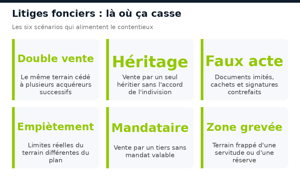 Les six scénarios les plus fréquents de litige foncier au Sénégal