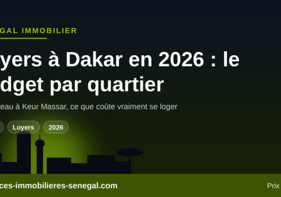 Loyers à Dakar par quartier en 2026 : le budget location zone par zone