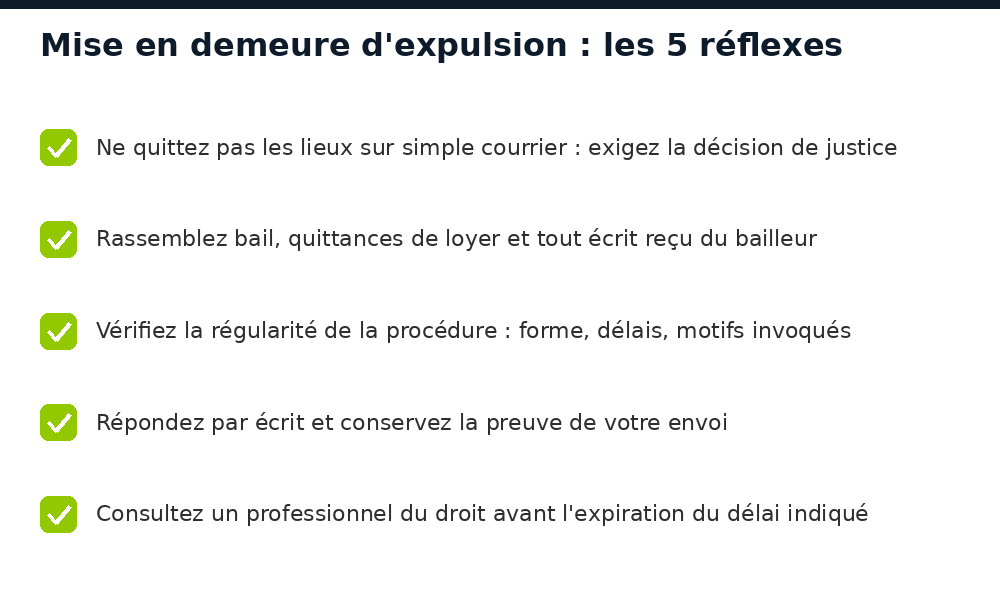 Les cinq réflexes à avoir en cas de mise en demeure ou de menace d'expulsion d'un logement au Sénégal