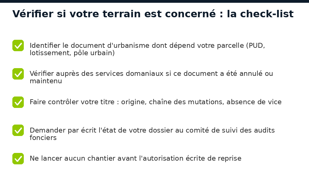 Check-list pour vérifier si votre terrain est concerné par la suspension des lotissements au Sénégal