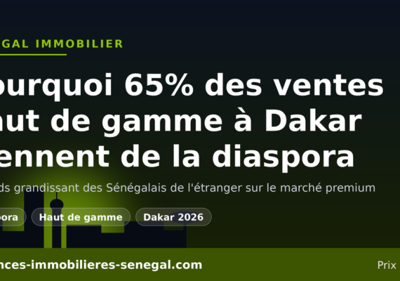 Pourquoi 65% des ventes immobilières haut de gamme à Dakar viennent de la diaspora en 2026