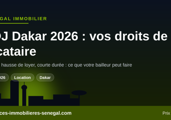 JOJ Dakar 2026 : votre bailleur peut-il vous faire partir ou augmenter le loyer pendant les Jeux ?
