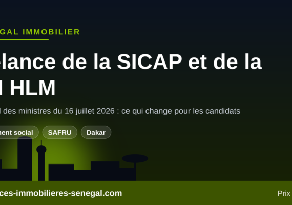 Relance de la SICAP et de la SN HLM : ce que décide le Conseil des ministres du 16 juillet 2026