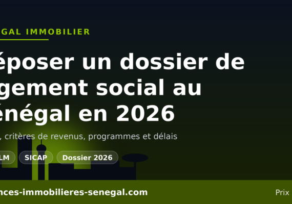 Déposer un dossier de logement social au Sénégal en 2026 : pièces, critères de revenus, programmes et délais